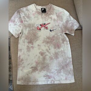 Nike Mens 1964 Revolution Graphic Tie-Dye T-Shirt - Pink and Cream